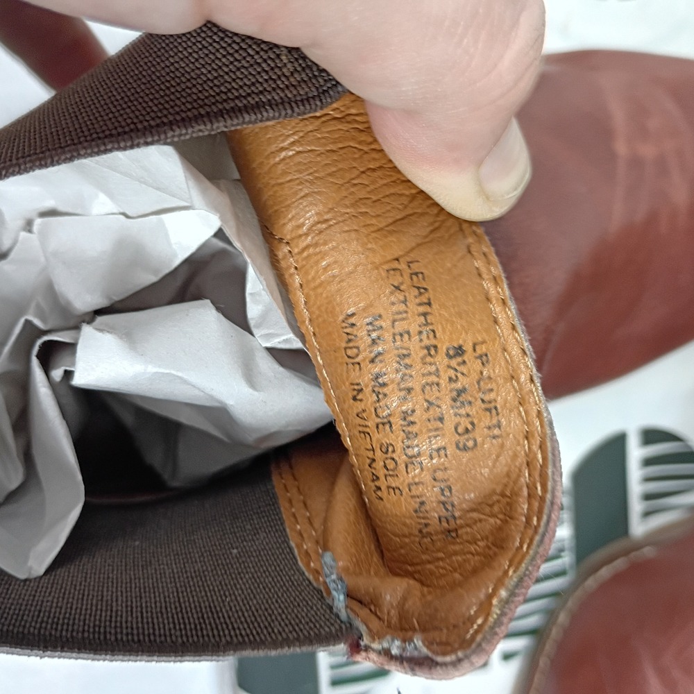 Lucky Brand Basel Brown Leather Chelsea Ankle Boots Women Point Toe Stacked Heel - Picture 9 of 9